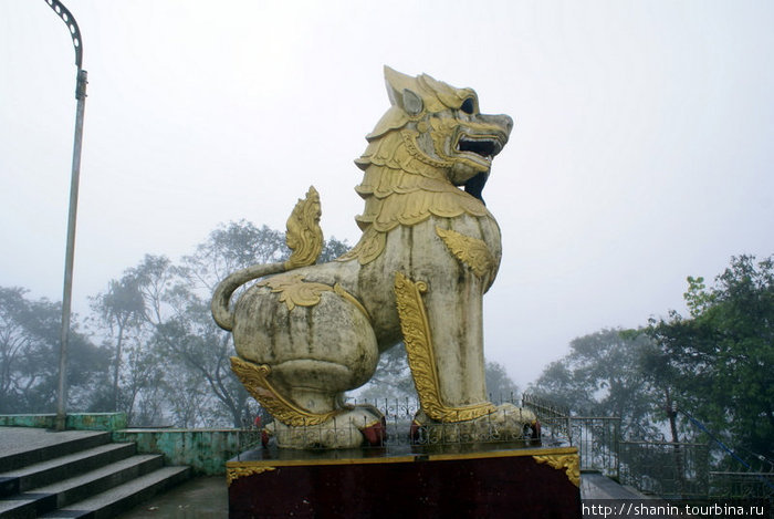 Лев у ступеней Кийякдо, Мьянма