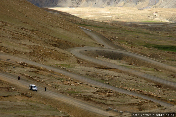 Дорога на перевал, с которого Гималаи будут видны Ромбук, Китай