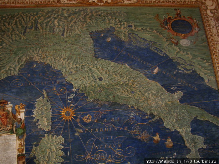 Карта Италии, в музее Ватикана Рим, Италия