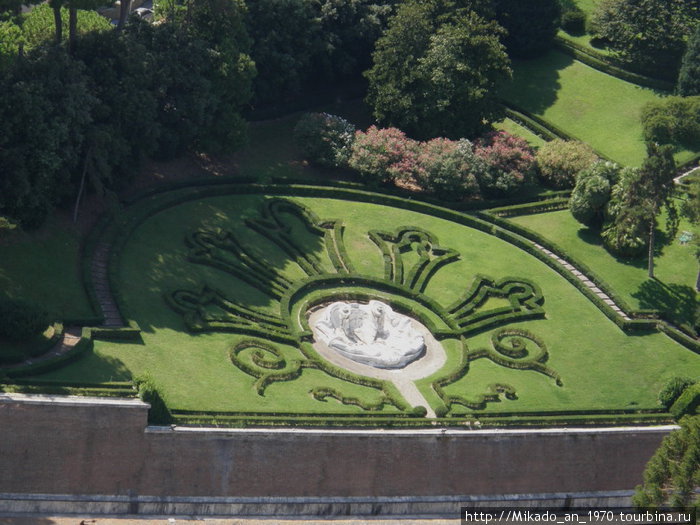 Сады Ватикана, вид с купола Рим, Италия