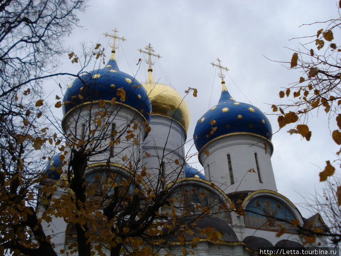 Синие купола Успенского собора Сергиев Посад, Россия