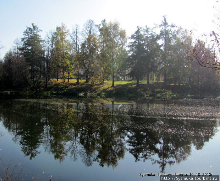 Сохранился пруд, образованный в XIX веке плотиной на Вяземке. Большие Вязёмы, Россия