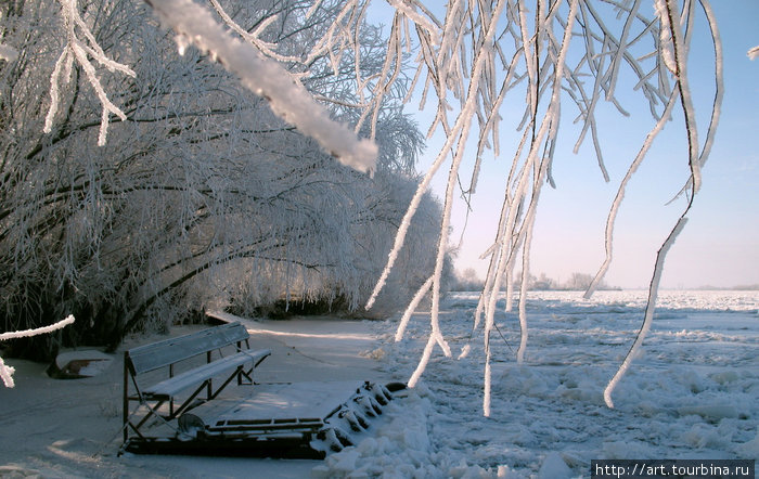 На Волге зимой. Астрахань, Россия