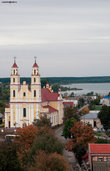 Глубокое, Беларусь.
Вид на костел св. Троицы с колокольни собора Рождества Богородицы