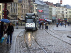 Трамвай Москва. Трамваи в Генте маркируются не номерами а напрвлениями.