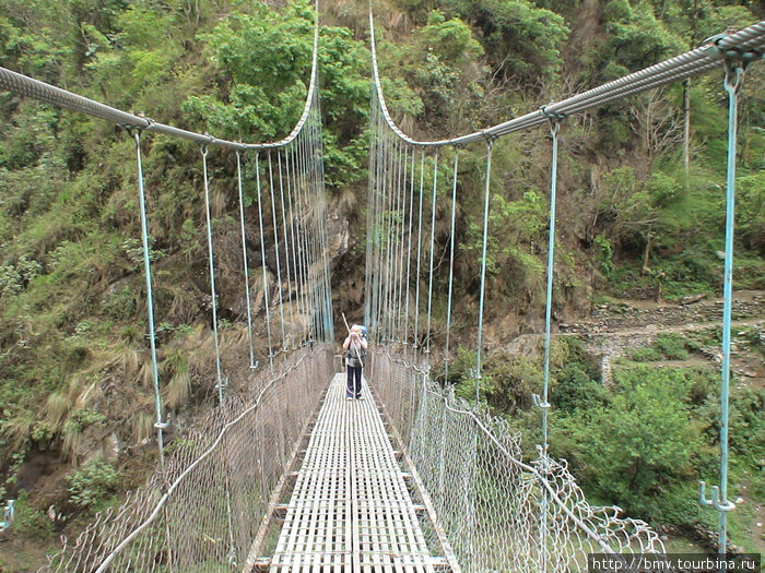 Подвесной мост. Национальный парк Аннапурны, Непал