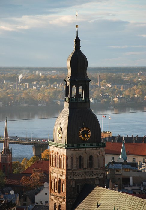 Рига с высоты церкви Святого Петра Рига, Латвия