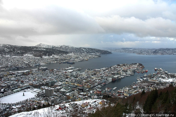 Вид со смотровой площадки Берген, Норвегия
