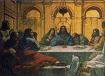 Тайная вечеря. Мозаичная икона главного иконостаса  над царскими вратами (художник С. Живаго)