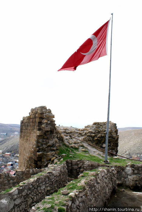 Флаг над крепостью Байбурт, Турция