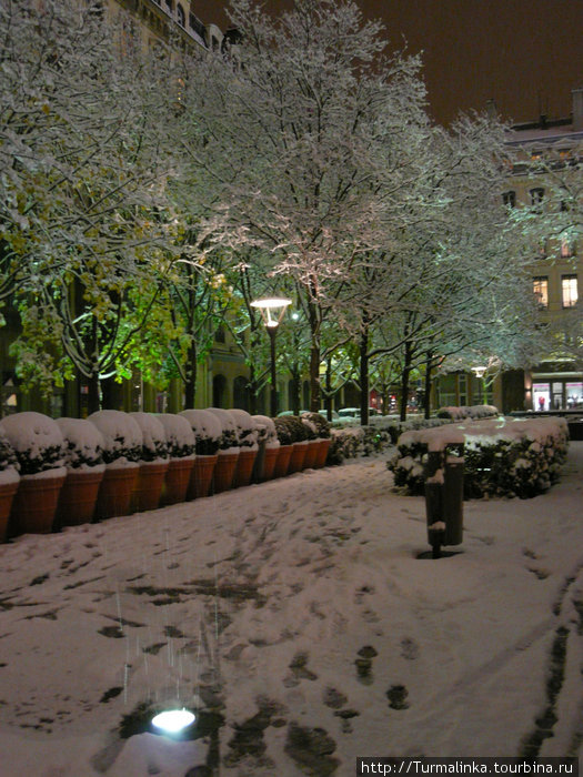 Первый настоящий снег в Лионе в этом году Лион, Франция