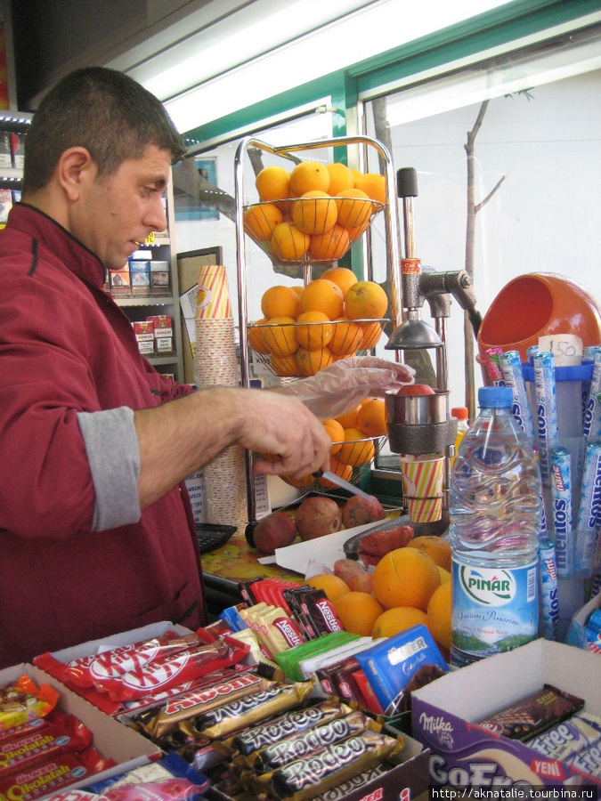 Свежевыжатый сок, как уличная еда Стамбул, Турция