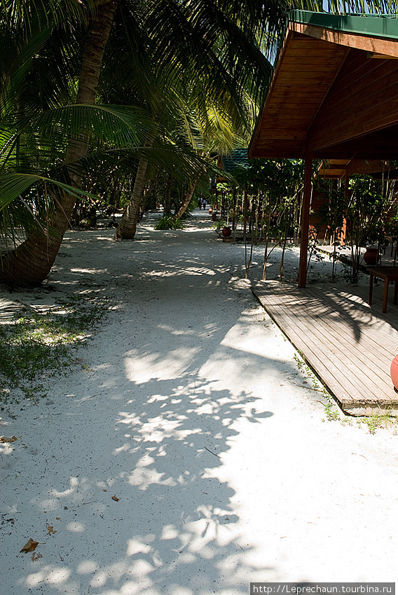 Тропинка у 600-х пляжных бунгало Мальдивские острова