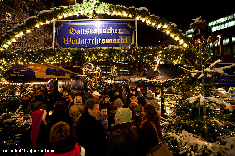 Рождественские базары: в Гамбурге. Гамбург, Германия