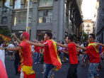 Так ликовали жители Мадрида 12июля 2012 года,когда испанская сборная выиграла Чемпионат мира по футболу