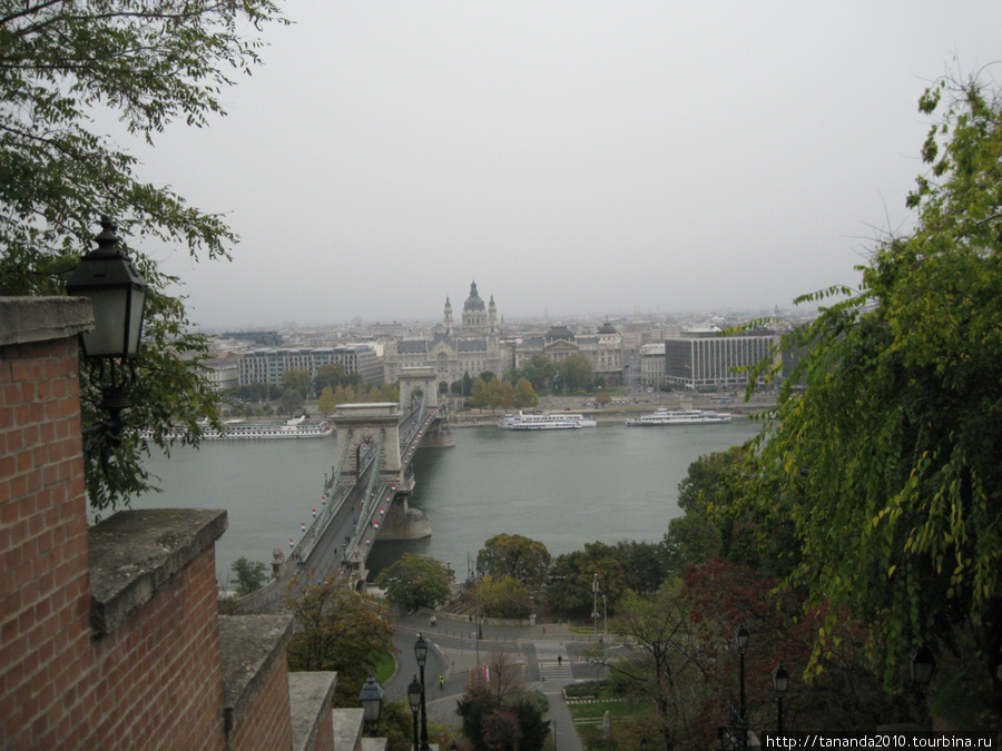 Вид из фуникулера на Пешт Будапешт, Венгрия