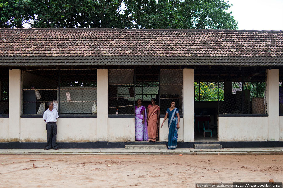 Вот так выглядят классы. Всего в школе 2 таких ангарчика, для начальной школы и для средней. Южная провинция, Шри-Ланка