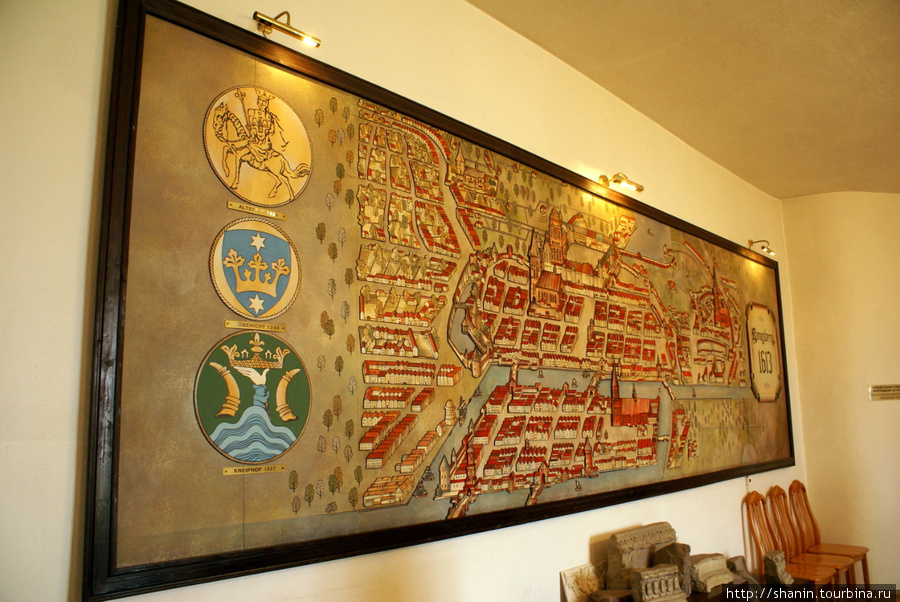 Карта старого Кёнигсберга в музее Калининград, Россия
