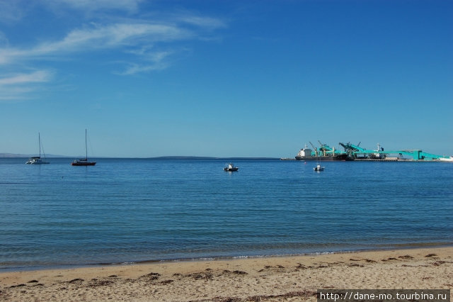 Вид на порт с центрального пляжа Порт-Линкольн, Австралия