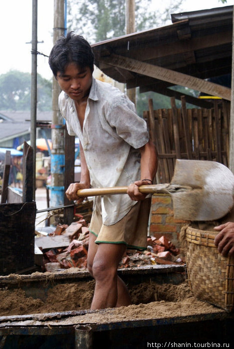 Рабочий с лопатой Мьянма