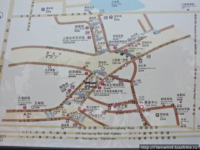 Карта исторического центра Чжуцзяцзяо, Китай
