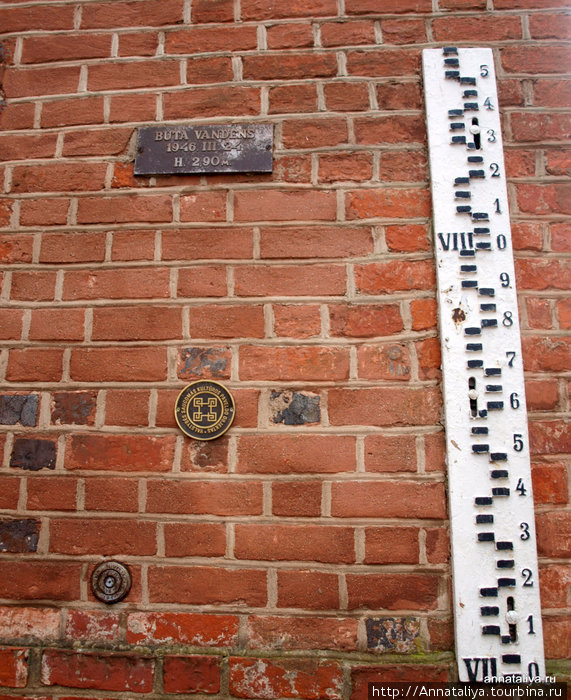 Рейка измерения уровня воды при наводнениях Каунас, Литва