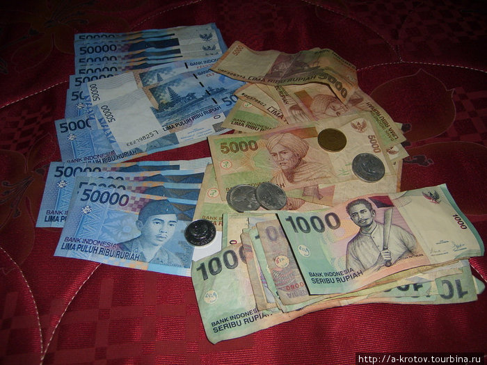 Индонзийские деньги, 1 миллион = 110 долларов Ява, Индонезия