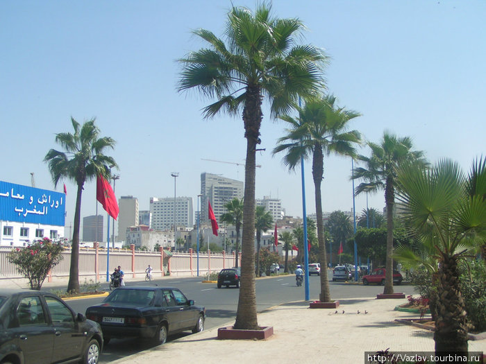 Дорога и небоскрёбы Касабланка, Марокко