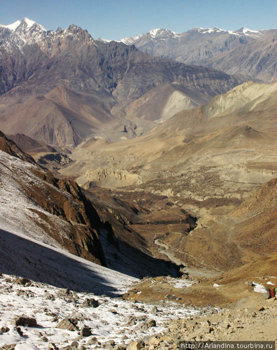 Вид с перевала  в сторону Муткината Национальный парк Аннапурны, Непал