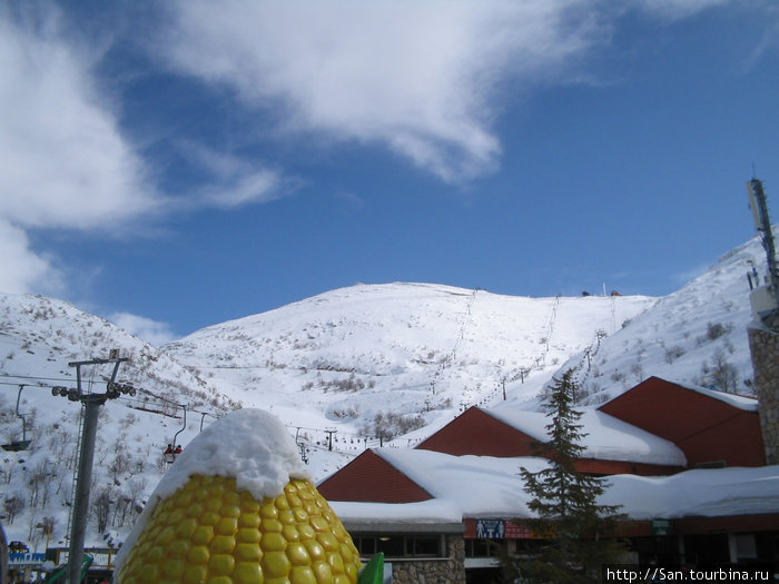 Гора Хермон — центр горнолыжного туризма зимой. Нацерет-Иллит, Израиль