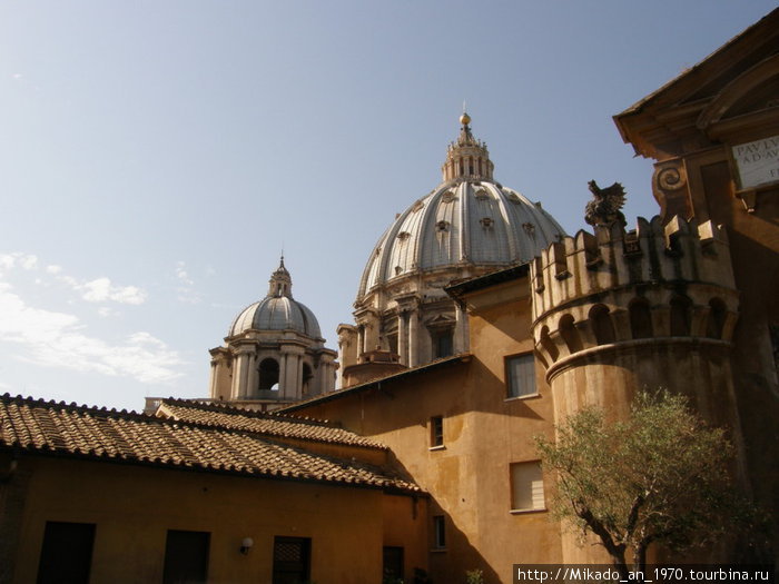 Купол собора, за грифоном Рим, Италия