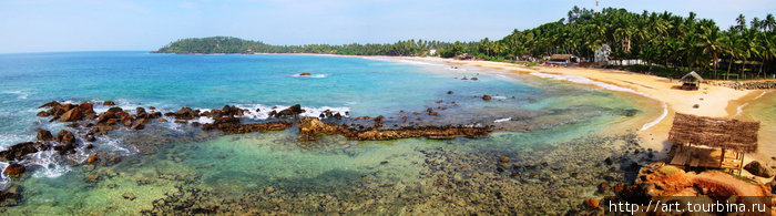панорамка центрального пляжа Южная провинция, Шри-Ланка