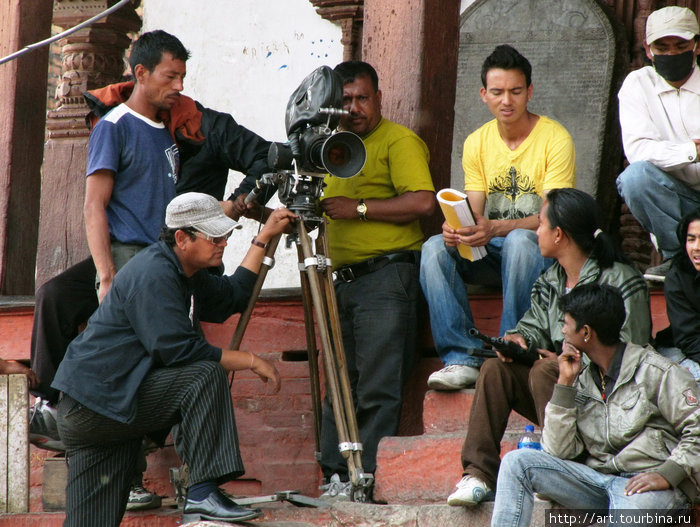 Снимаем кино на улицах. Катманду, Непал