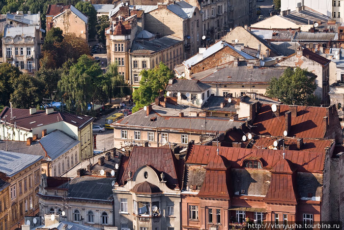 Вид на город с ратуши Львов, Украина