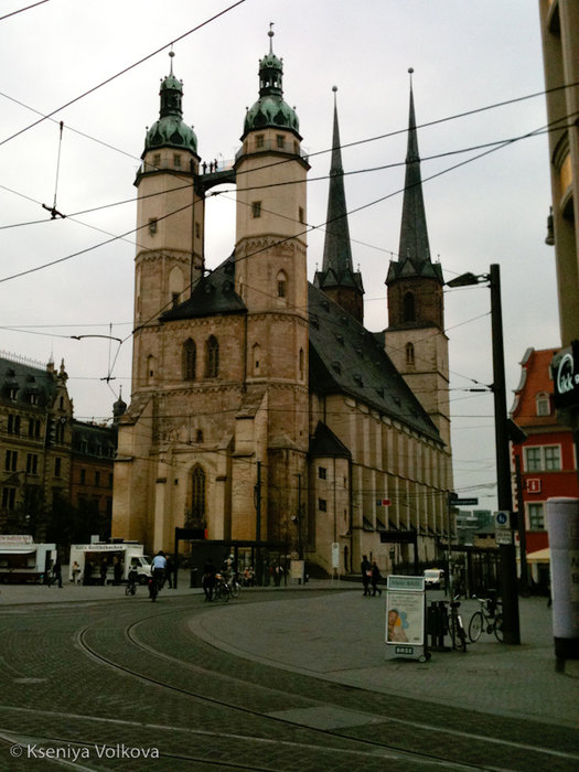 Marktkirche St. Marien на Marktplatz Галле, Германия