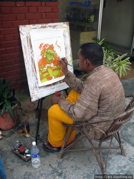 Рисуем зеленых человечков. Ковалам, Индия