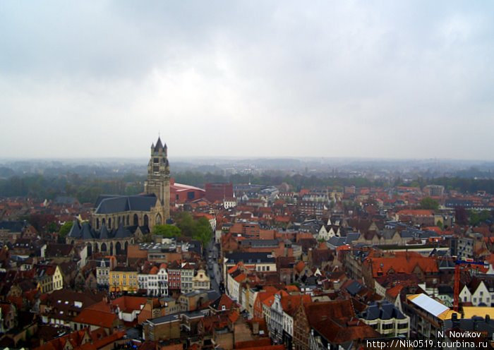 Вид на город с Дозорной башни. Брюгге, Бельгия