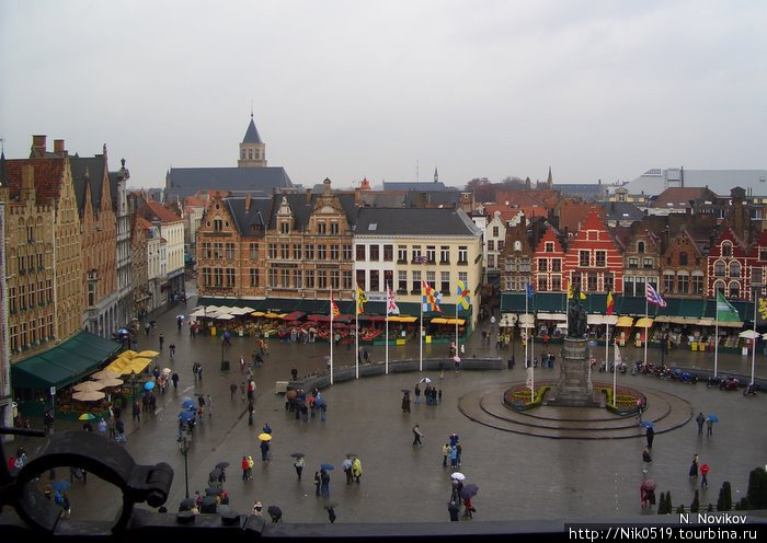 Вид на город с Дозорной башни. Брюгге, Бельгия