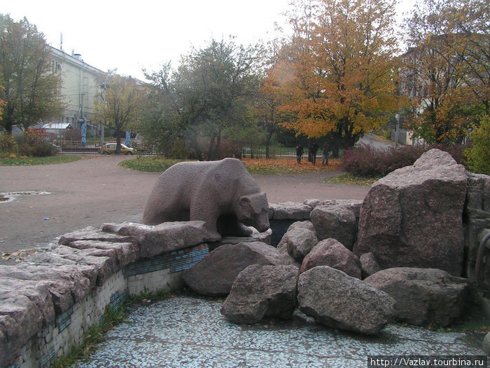 Медведь у иссохшего источника Выборг, Россия