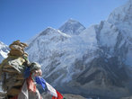 Западное ребро Эвереста- Эверест — ребро Нуптзе. Вид с середины подъема на Кала Паттар.