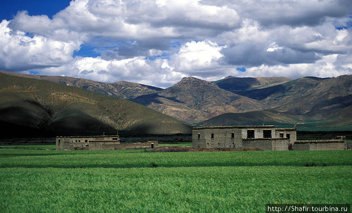 Тибетские дома в районе Сакья. Сакья, Китай