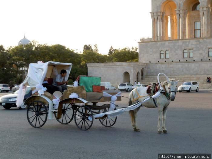 Для туристов есть и конные экипажи Баку, Азербайджан