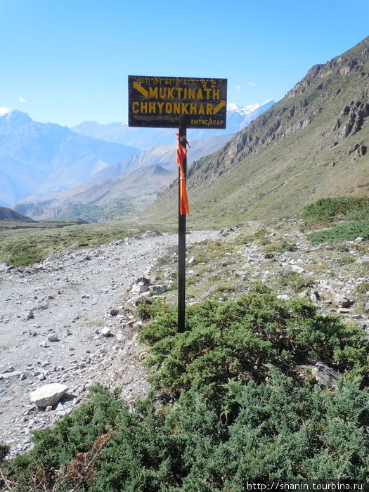 Табличка на тропе Муктинатх, Непал