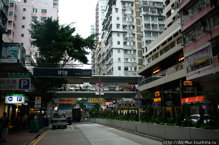 Гонконг опутан сетью пешеходных мостов, навигация классная, но перемещаться по деловой и шоппинговой части Гонконга на велосипедах не очень удобно, если не знаешь, в какой части есть пандусы и лифты. Гонконг