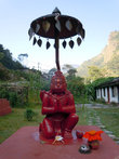 Индуистский бог под зонтиком