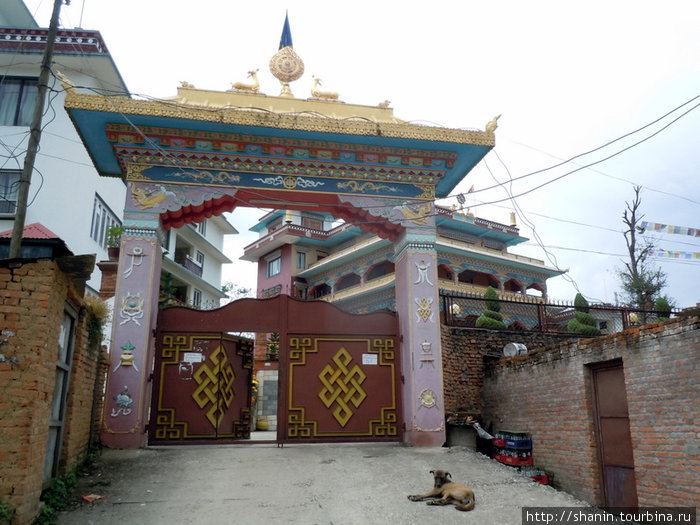 Ворота тибетского храма в Киртипуре Киртипур, Непал