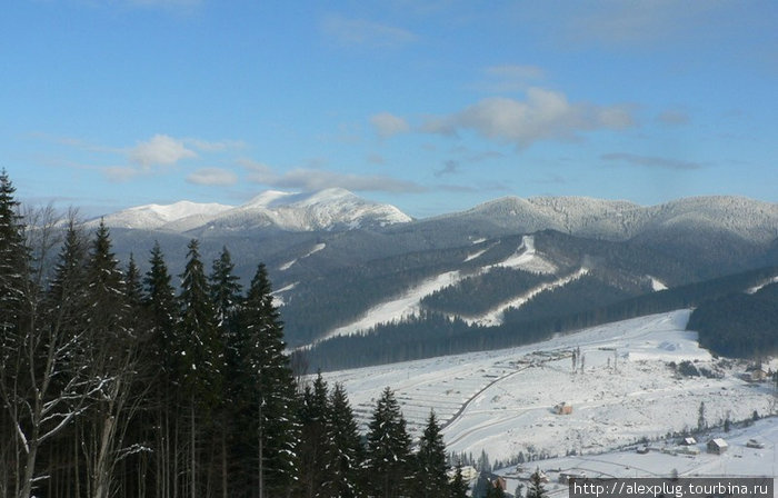 Хребет Чорногора (не путать с Черногорией). Вид из Буковеля. Украина