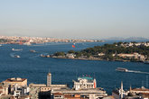Вид со смотровой площадки башни Галата на Босфор и Константинополь