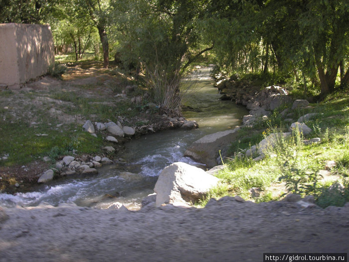 Местное население отводит воду из реки на свои поля. Местная мелиорация. Майданшахр, Афганистан