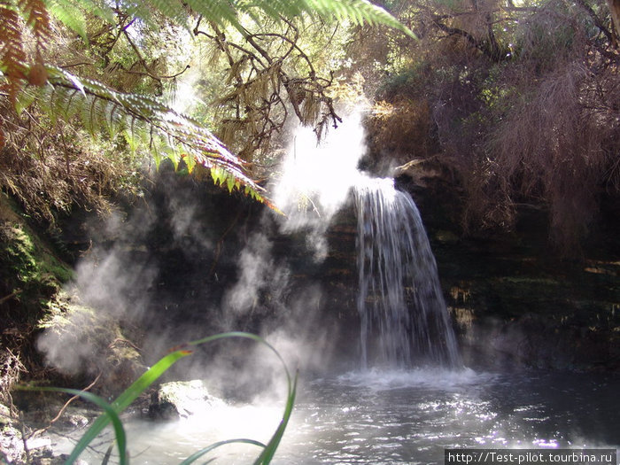 Термальный парк — горячие водопады Роторуа, Новая Зеландия